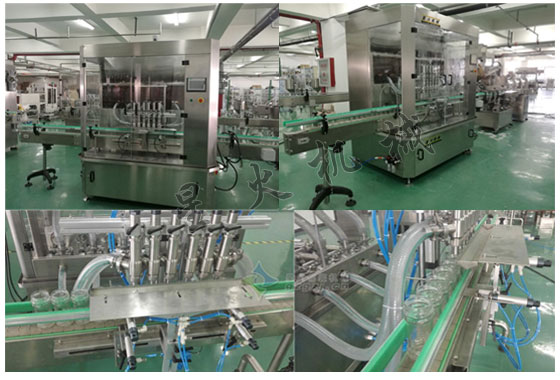 星火廠房六頭辣椒醬灌裝機(jī)樣機(jī)及細(xì)節(jié)展示
