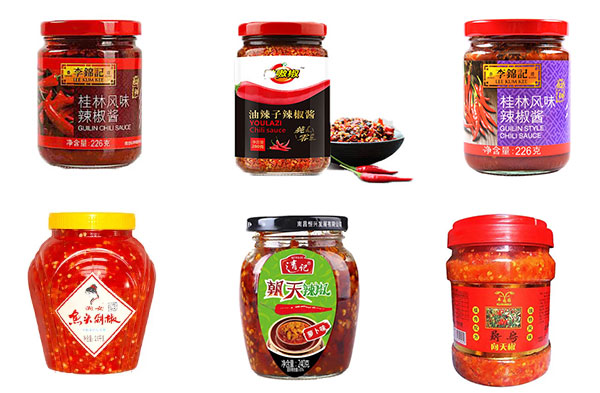 全自動辣椒醬灌裝旋蓋機生產(chǎn)線樣品圖